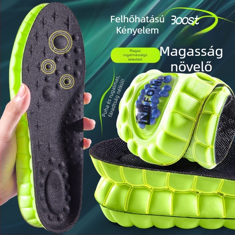 PU légpárnás ütéscsillapító sporttalpbetét, masszázs, popcorn textúra, izzadás-abszorpció, modell 6651, teljes talpbetét