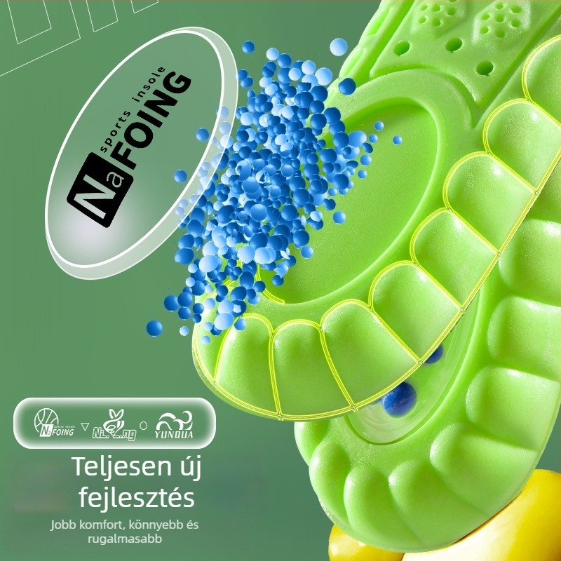 PU légpárnás ütéscsillapító sporttalpbetét, masszázs, popcorn textúra, izzadás-abszorpció, modell 6651, teljes talpbetét
