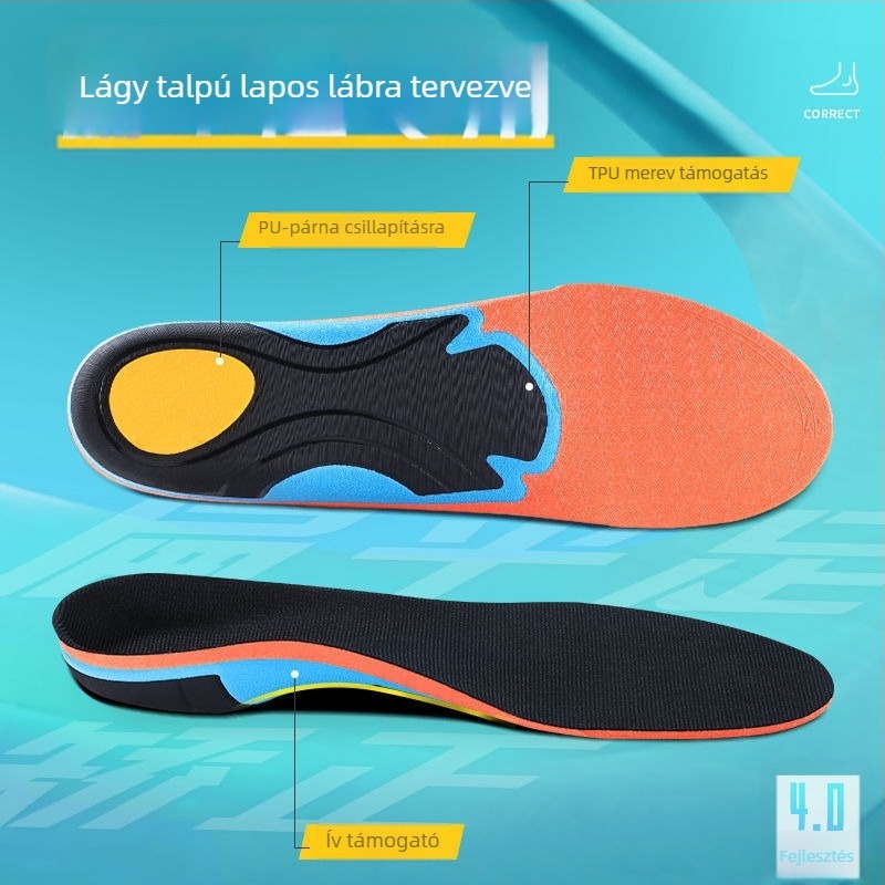 EVA anyagú sporttalptalpok ív-támogatással, ütéscsillapítással, légáteresztők sneakers és casual cipőkhöz — modell S-101, Impression Footprints