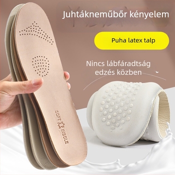 Juhbőr + latex talpbetét – masszázs hatású, ütéscsillapítás, izzadás elnyelése, légáteresztő, csúszásmentes; teljes hosszúságú talpbetét bő cipőkhöz, csizmákhoz, hétköznapi, meleg és munkacipőkhöz