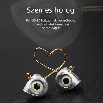 Ólomfejű horog, mikrofényű 3D hal szemmel, tengeri hajós horgászathoz, doboz 1000