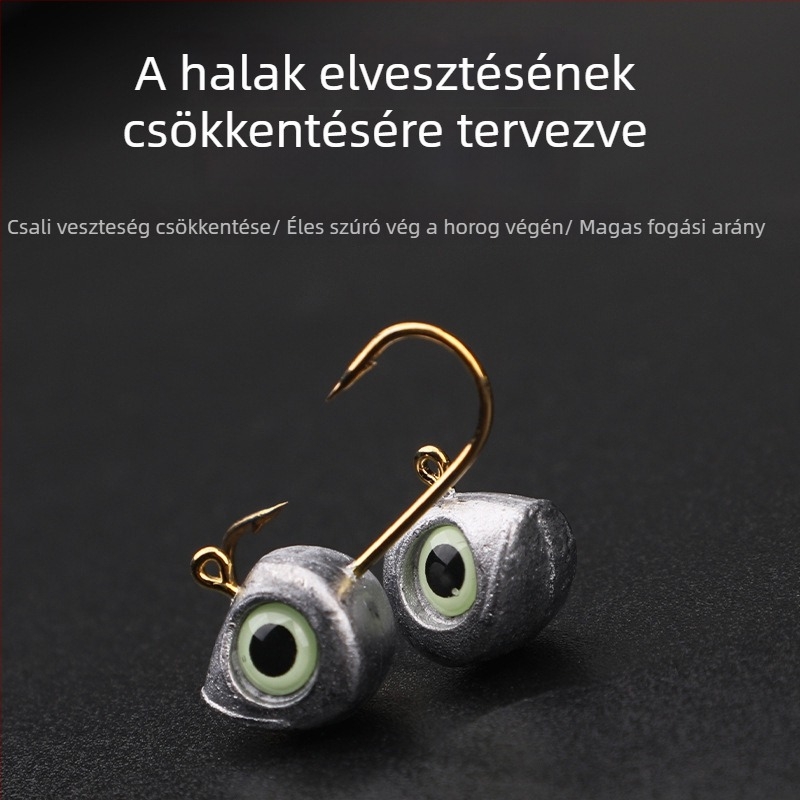 Ólomfejű horog, mikrofényű 3D hal szemmel, tengeri hajós horgászathoz, doboz 1000