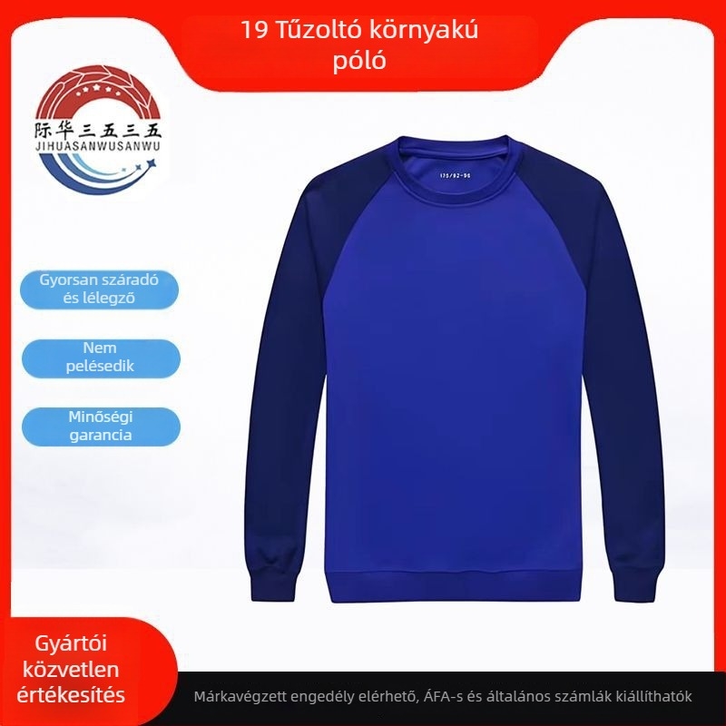 Jihua uniszex hosszú ujjú edzőfelső kerek nyakkal, pamut‑keverék anyagból, gyorsan száradó, légáteresztő, kopásálló és szélvédő, egyszínű, futáshoz, edzéshez és túrázáshoz