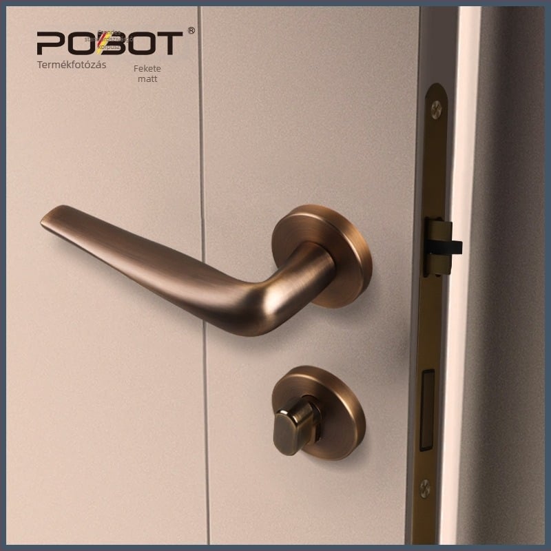 Osztozott ajtózár – PBT-580, nikkel ötvözetből készült fogantyúzár belső faajtókhoz, modern stílus