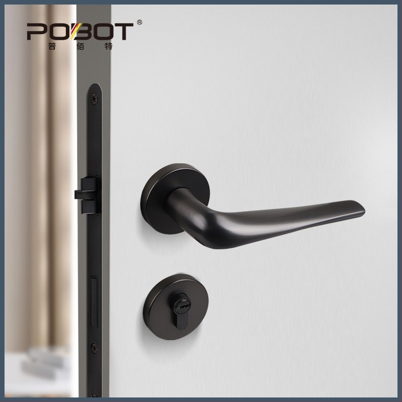 Osztozott ajtózár – PBT-580, nikkel ötvözetből készült fogantyúzár belső faajtókhoz, modern stílus