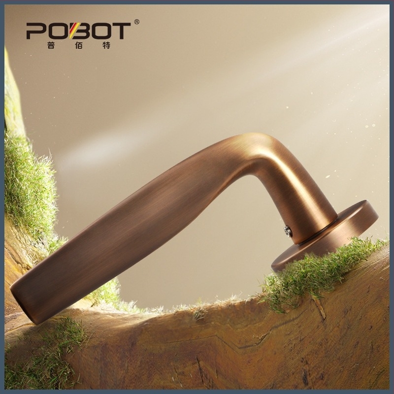 Osztozott ajtózár – PBT-580, nikkel ötvözetből készült fogantyúzár belső faajtókhoz, modern stílus