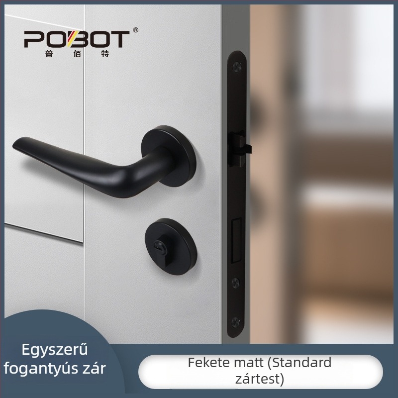 Osztozott ajtózár – PBT-580, nikkel ötvözetből készült fogantyúzár belső faajtókhoz, modern stílus