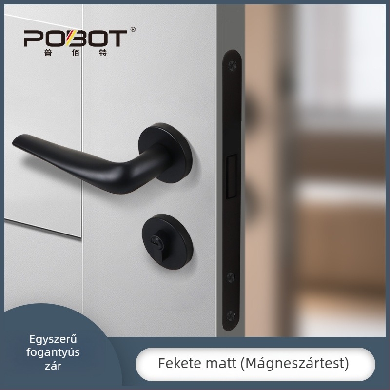 Osztozott ajtózár – PBT-580, nikkel ötvözetből készült fogantyúzár belső faajtókhoz, modern stílus