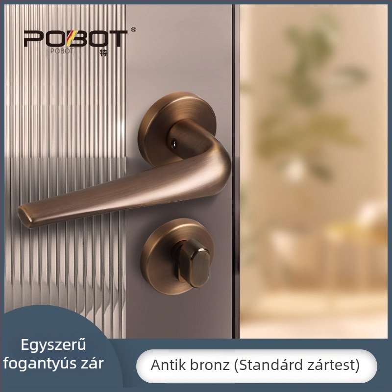 Osztozott ajtózár – PBT-580, nikkel ötvözetből készült fogantyúzár belső faajtókhoz, modern stílus