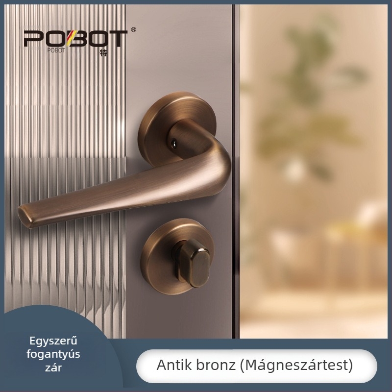 Osztozott ajtózár – PBT-580, nikkel ötvözetből készült fogantyúzár belső faajtókhoz, modern stílus