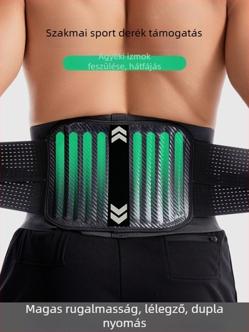 Deréktámasztó öv állítható nyomással és rugós kivitelezéssel guggolás és futás edzéséhez – poliészter rost