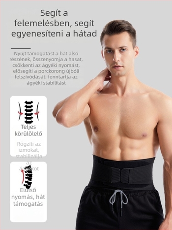 Deréktámasztó öv állítható nyomással és rugós kivitelezéssel guggolás és futás edzéséhez – poliészter rost