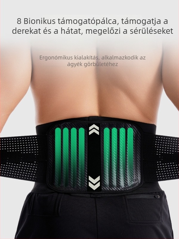 Deréktámasztó öv állítható nyomással és rugós kivitelezéssel guggolás és futás edzéséhez – poliészter rost