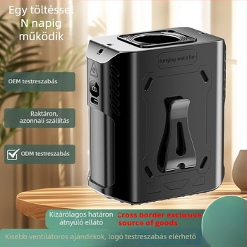 Kézi hordozható ventilátor beépített akkumulátorral, 5 lapáttal, brushless motor, USB tápegység, jéges hűtés