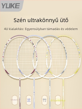 Yuke tollaslabda ütő, karbon szálas keret, nylon húrok, 6 darabos készlet, 95–100 g, kemény, közvetlen ütés, tinédzsereknek