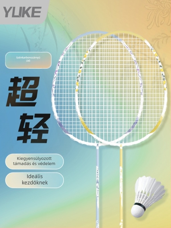 Yuke tollaslabda ütő, karbon szálas keret, nylon húrok, 6 darabos készlet, 95–100 g, kemény, közvetlen ütés, tinédzsereknek