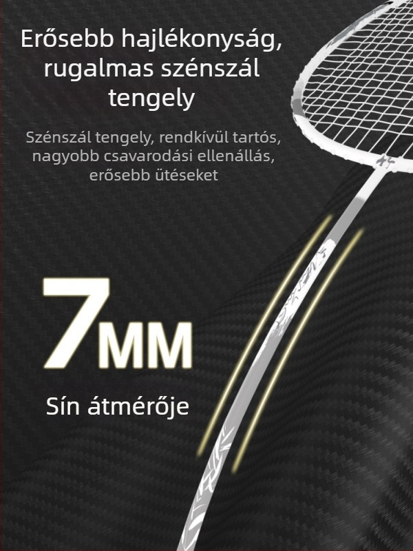 Yuke tollaslabda ütő, karbon szálas keret, nylon húrok, 6 darabos készlet, 95–100 g, kemény, közvetlen ütés, tinédzsereknek