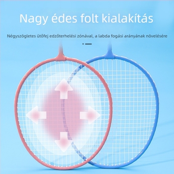 Gyerekeknek készült tollaslabda ütő, Bosska; váz: vasötvözet; húrok: nylon; gyerekeknek; nyelet merevsége: mérsékelt