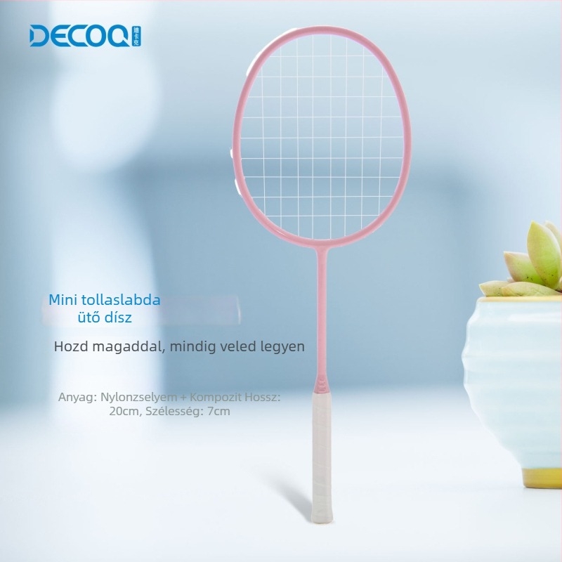Dikak Miniatűr Badminton Ütő Modell — Acél Váz, Egyenes Ütés, Kulcstartó Dísz