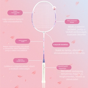 Badmintonütő Bushi Card — ferroötvözet keret, nylon húrozás, kezdő juniorok számára, közepes merevség, logónyomtatás elérhető