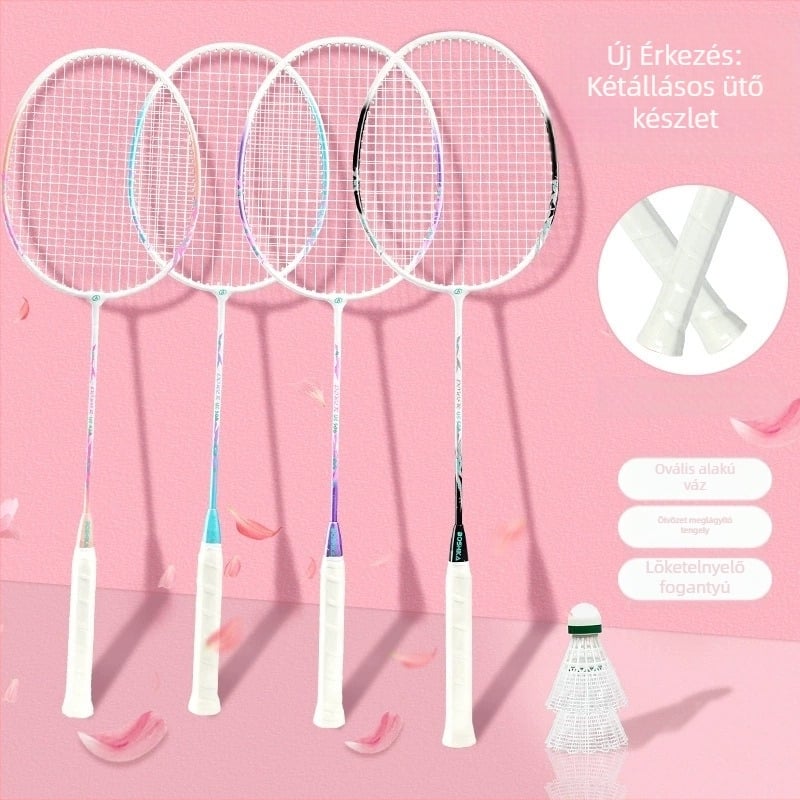 Badmintonütő Bushi Card — ferroötvözet keret, nylon húrozás, kezdő juniorok számára, közepes merevség, logónyomtatás elérhető