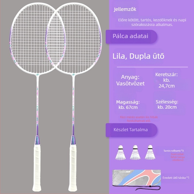 Badmintonütő Bushi Card — ferroötvözet keret, nylon húrozás, kezdő juniorok számára, közepes merevség, logónyomtatás elérhető