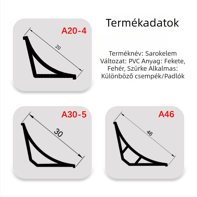 PVC élszalag, öntapadó, ívelt sarok dekoratív csík, vízálló, kopásálló, antistatikus