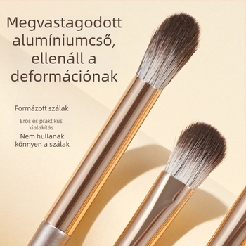 GeComo szemhéj smink ecsetkészlet – 8 darab, szintetikus sörték, fa nyél, ecsettasakban