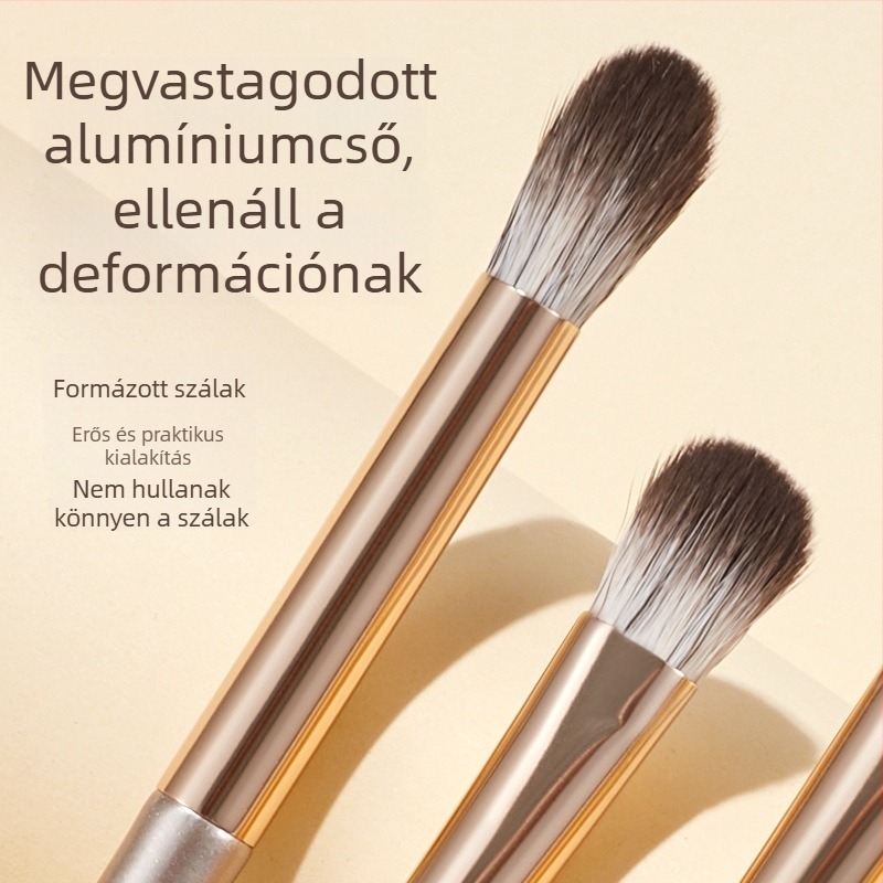 GeComo szemhéj smink ecsetkészlet – 8 darab, szintetikus sörték, fa nyél, ecsettasakban