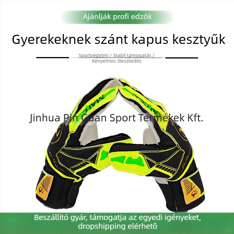 Pinguan kapus kesztyű ujjvédelmes, extra vastag latex, csúszásmentes, uniszex futballhoz (ST-848-4)