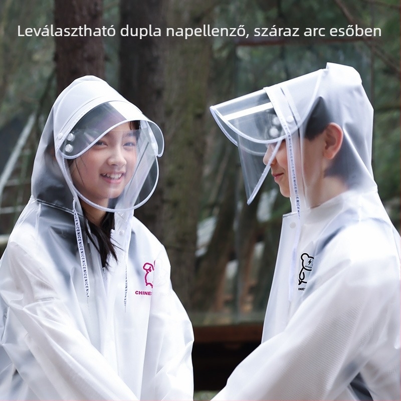 Mu Meng gyerekeknek készült túra esőponcsó EVA anyagból, közepes vastagságú, gyerekeknek megfelelő, logó nyomással testre szabható