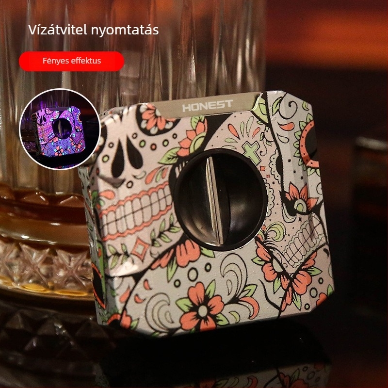 HONEST szivar olló V-alakú rugóval, fém, kézzel készített, testre szabható