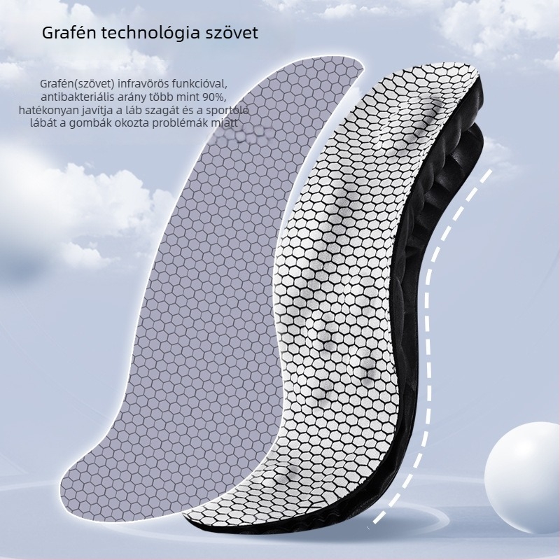 Graphene sportbetét, antibakteriális és dezodoráló, 4D masszázs, lélegző, ütéscsillapító