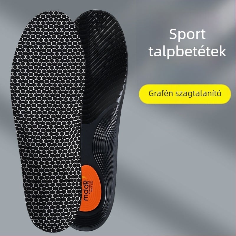 Arch-támogatású ortopéd talpbetét TPU-vel, torzió és csúszás elleni funkcióval; grafén antibakteriális, dezodáló, izzadság-abszorber és lélegző