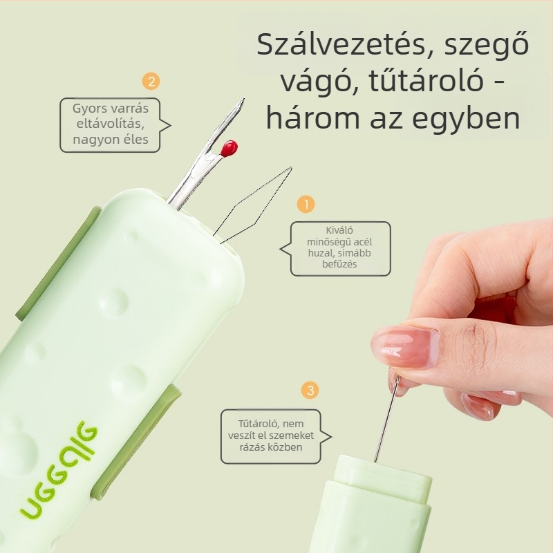 Star Varró Doboz: 3-in-1 tűbefűző mágneses darabbal és tűtartóval, háztartási varrótű bontó