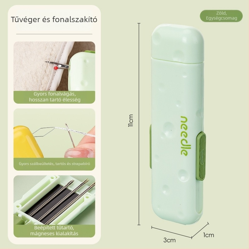 Star Varró Doboz: 3-in-1 tűbefűző mágneses darabbal és tűtartóval, háztartási varrótű bontó