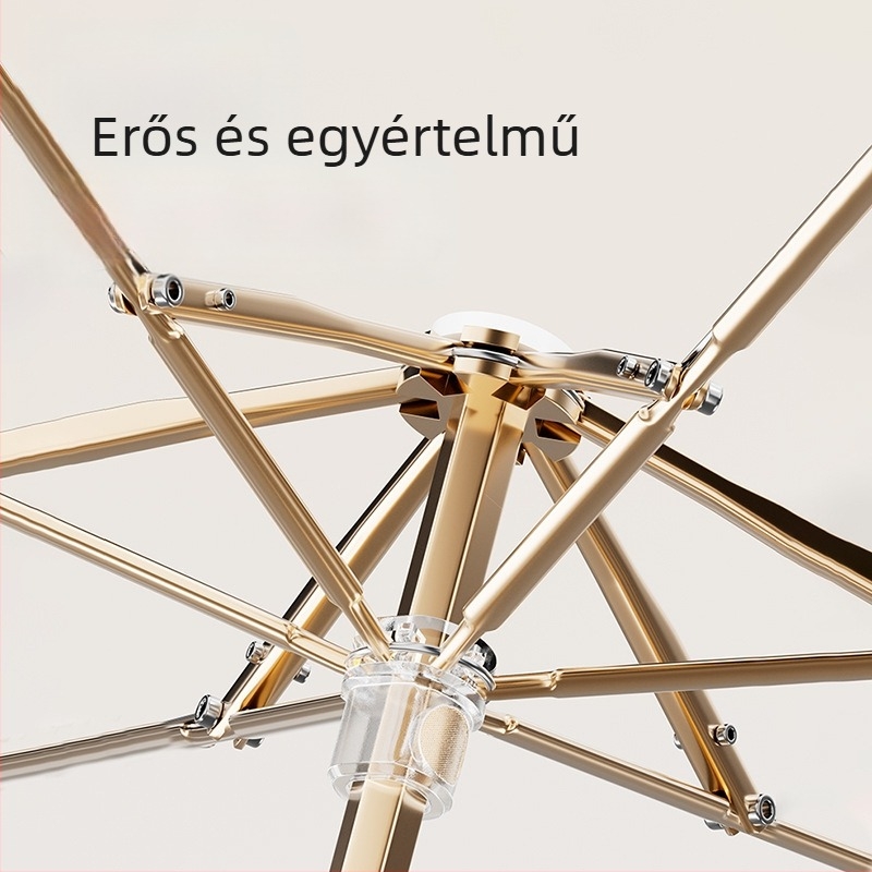 Bodini nap- és esőernyő, UV védelem UPF >50, kompakt öt részes összecsukható, 6 borda, kézi nyitás-zárás, logó testreszabás