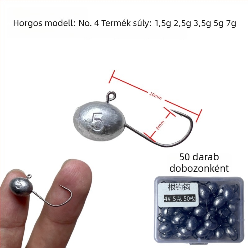 Root hook (Lead hook, barbed, Titanium Sharp) (folyóhorgászat, 1.5-5 g)