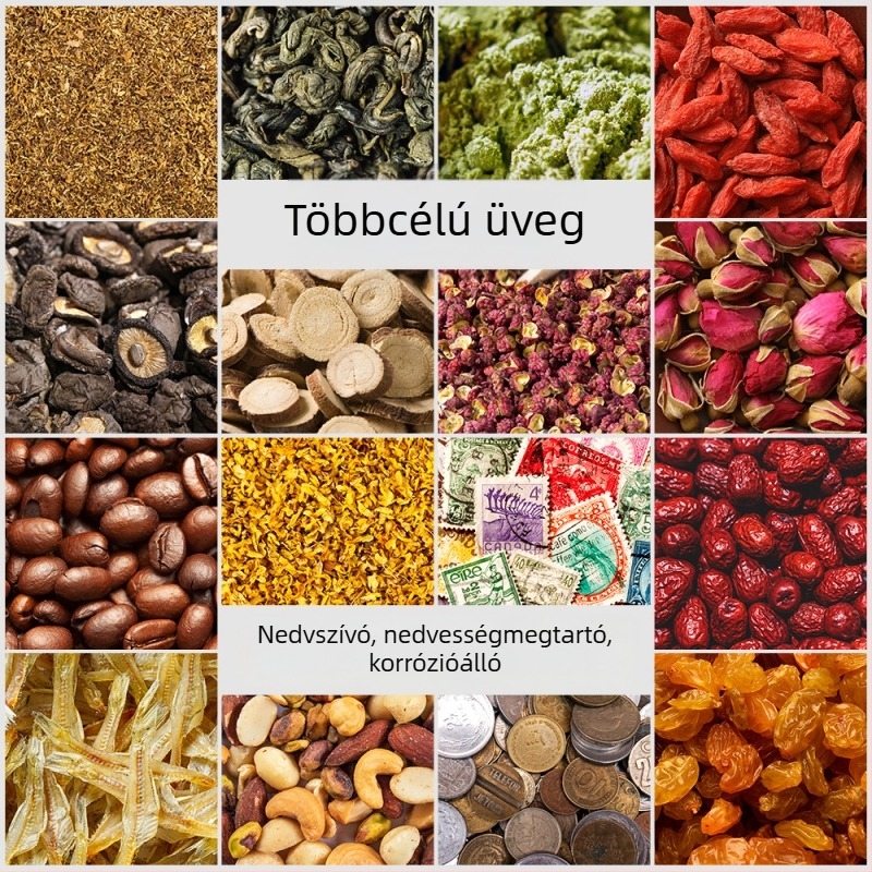 Muxiang rozsdamentes acél dohány nedvesítő üveg higrométerrel, zárható