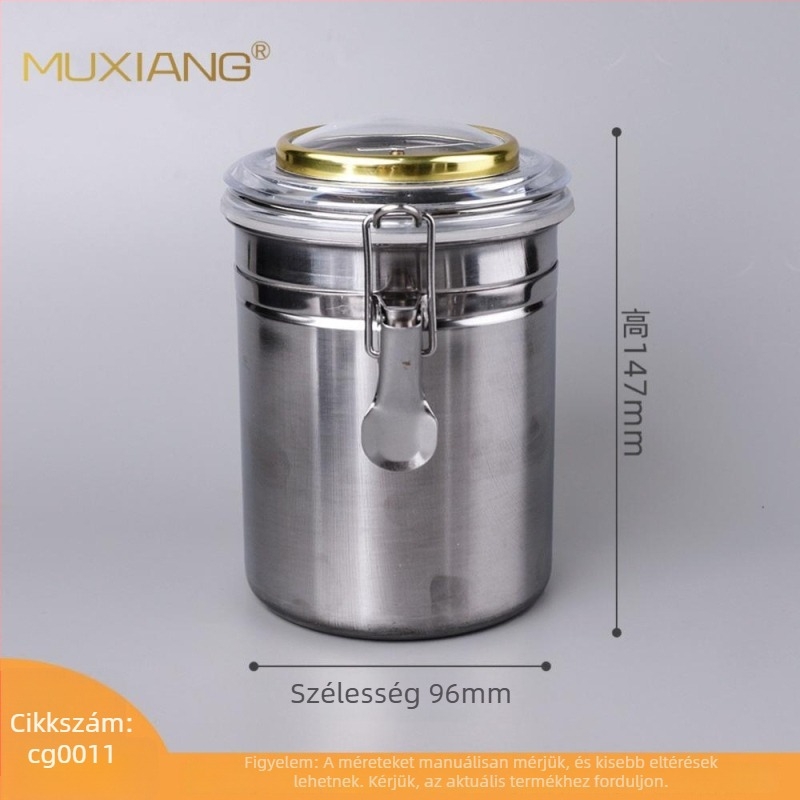 Muxiang rozsdamentes acél dohány nedvesítő üveg higrométerrel, zárható