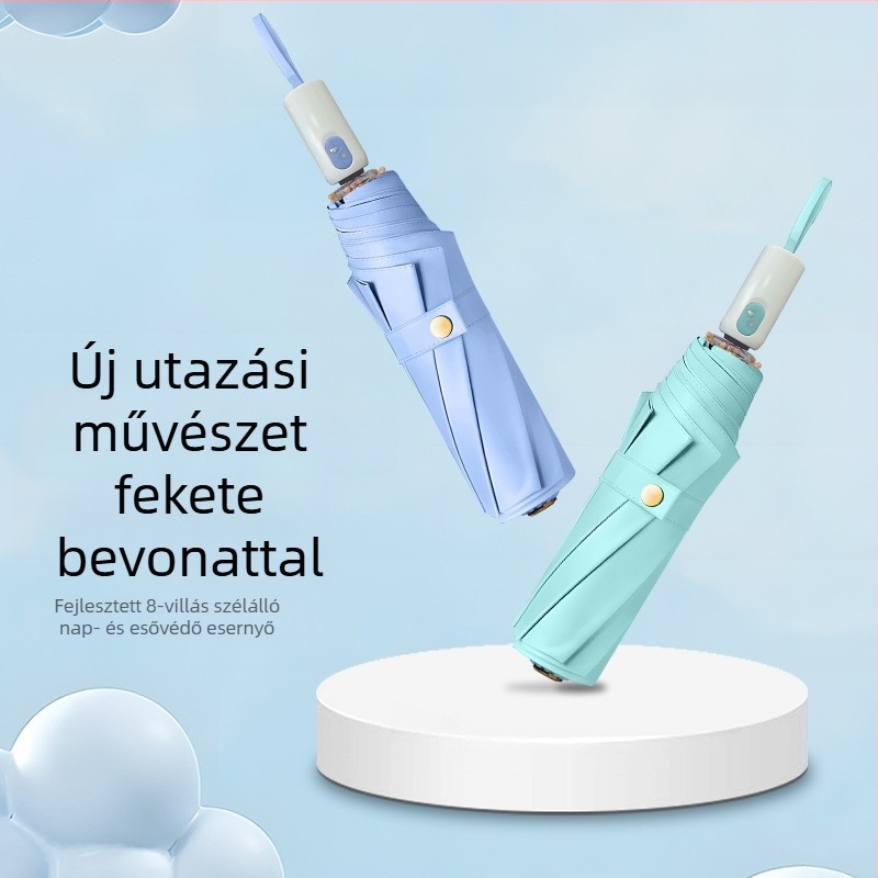 Automata szélálló nap- és eső elleni esernyő, UPF>50, 210T anyag, 8 bordás váz, összecsukható