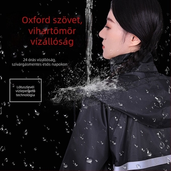 Különálló esőkabát és nadrág szett, Oxford anyag, PVC vízálló réteg, felnőtteknek, kültéri használatra