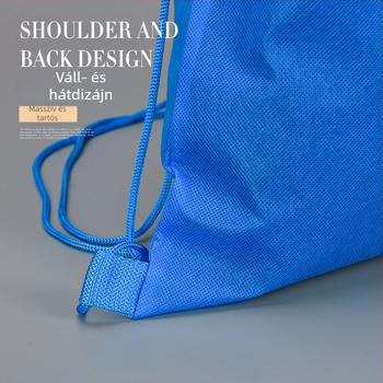 Nem szőtt hátizsák zsinóros zárással, spunbond anyag, hőtranszfer nyomtatás, testre szabható