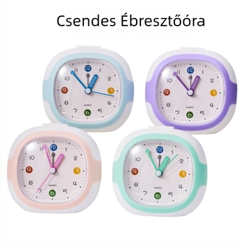 Gyerekeknek szóló ébresztőóra – analóg és digitális kijelző, csendes működés, sima másodperc-mozgás, száraz elemről működik, műanyag ház