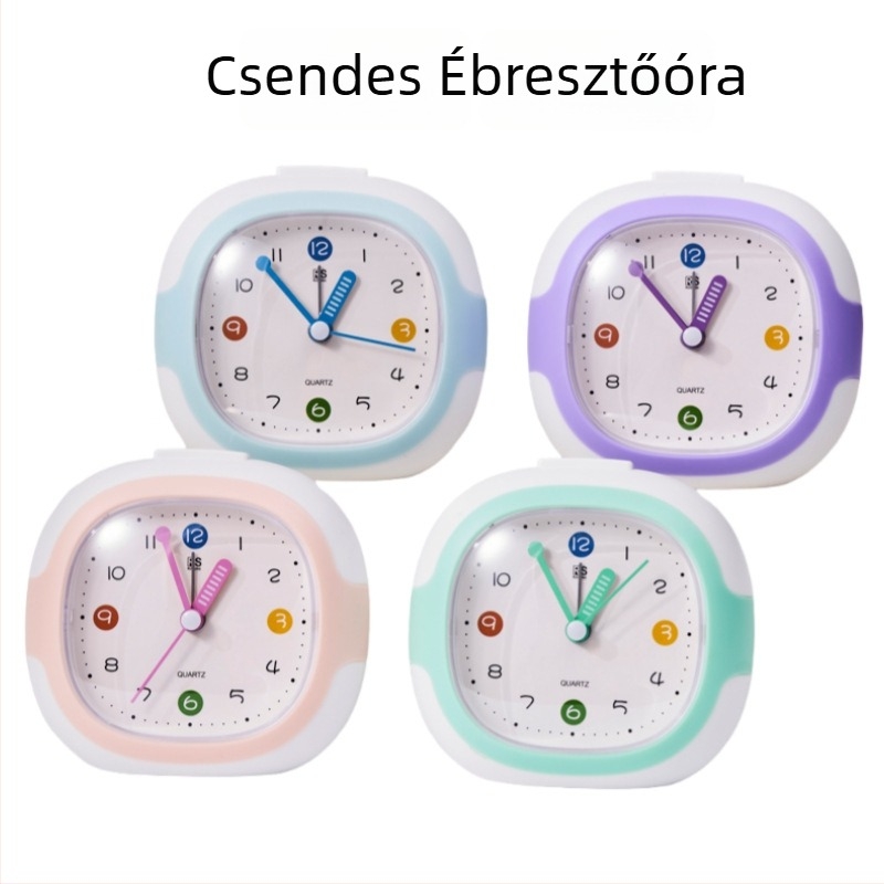 Gyerekeknek szóló ébresztőóra – analóg és digitális kijelző, csendes működés, sima másodperc-mozgás, száraz elemről működik, műanyag ház