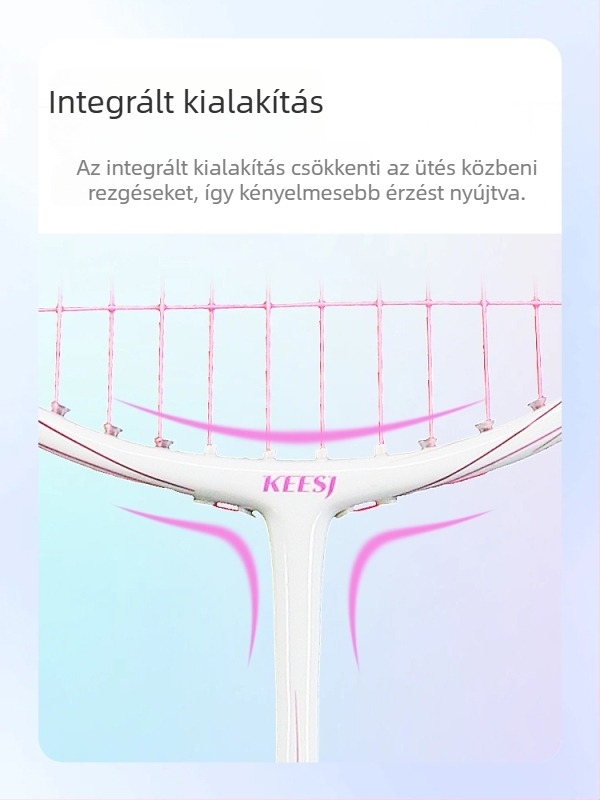 Badminton ütő – karbon rostból készült váz, súly 85–89 g, közvetlen ütés, kezdőknek megfelelő