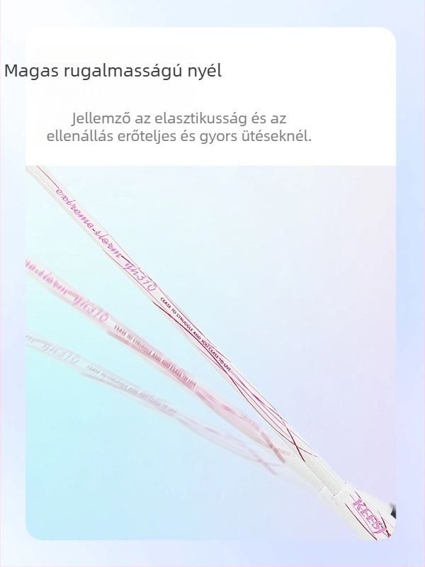 Badminton ütő – karbon rostból készült váz, súly 85–89 g, közvetlen ütés, kezdőknek megfelelő