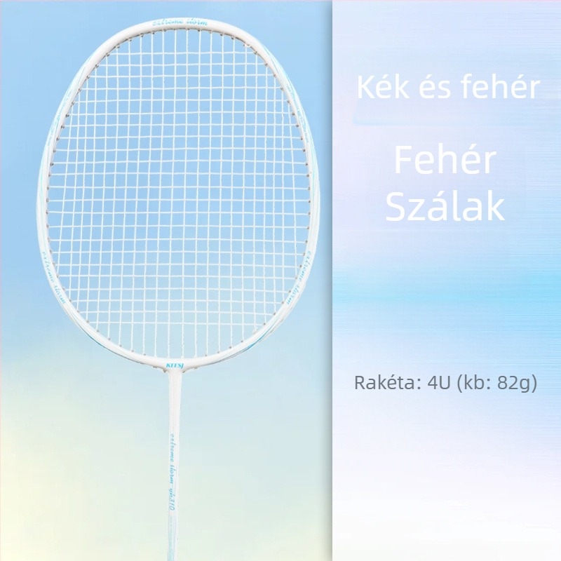 Badminton ütő – karbon rostból készült váz, súly 85–89 g, közvetlen ütés, kezdőknek megfelelő