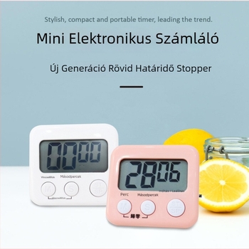 Kaitai KT digitális időzítő ébresztővel és kronográffal, LED kijelző, akkumulátoros működés, ABS ház, téglalap alakú