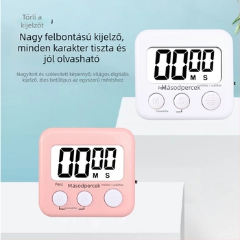 Kaitai KT digitális időzítő ébresztővel és kronográffal, LED kijelző, akkumulátoros működés, ABS ház, téglalap alakú